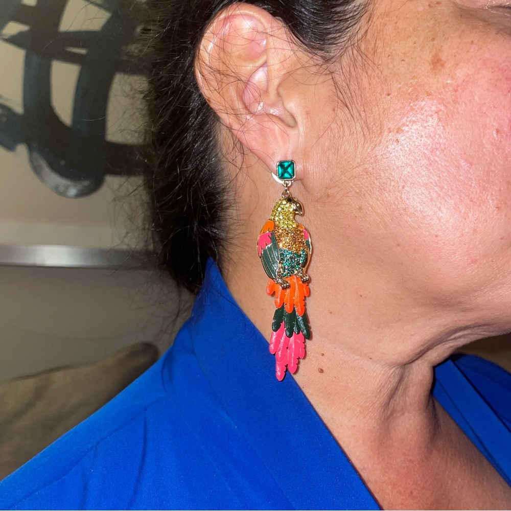 Tropical Macaw Earrings in need of a Vacay